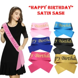 Party Decoration – Happy Birthday Satin Sash