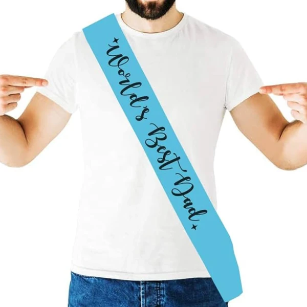 Party Decoration – Worlds Best Dad Satin Sash