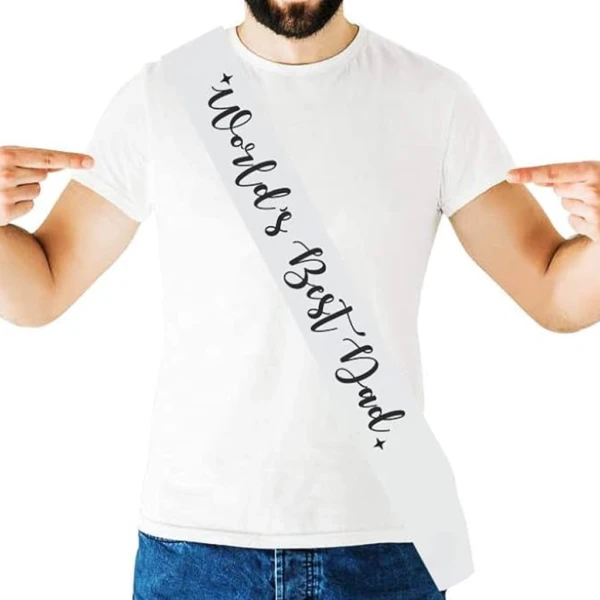 Party Decoration – Worlds Best Dad Satin Sash