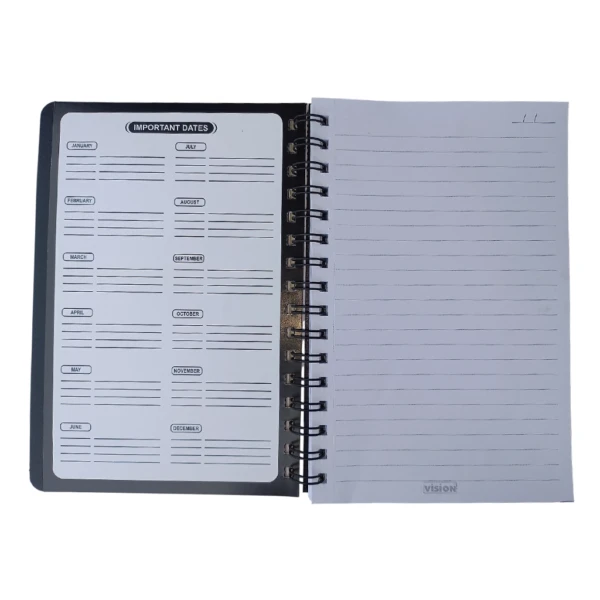 Vision Diary Single Line Spiral Notebook 160p