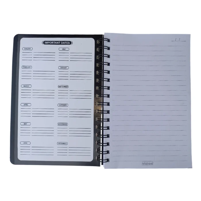 Vision Diary Single Line Spiral Notebook 160p