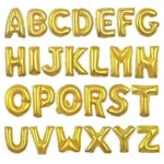 Party Decoration – Golden Alphabet Foil Balloons