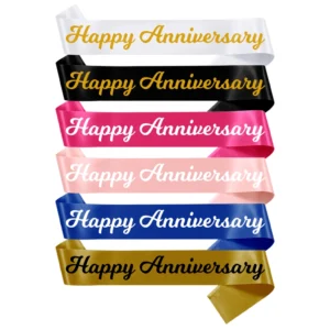 Party Decoration – Happy Anniversary Satin Sash