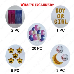 Party Decoration – Boy or Girl Gender Reveal Combo Decoration Set