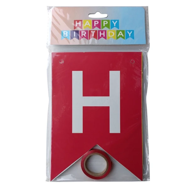 Party Decoration – Happy Birthday Banner Multi-Color Plain Paper Flages