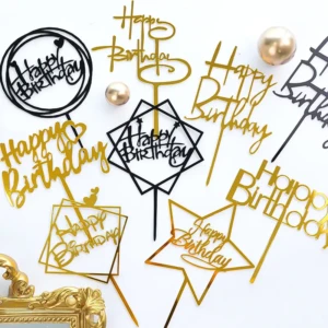 Party Decoration – Happy Birthday Cake Topper Tag