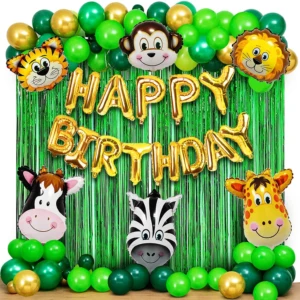 Party Decoration – Happy Birthday Jungle Theme Combo Decoration Set