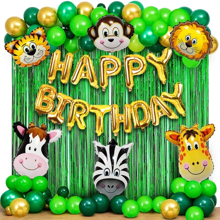 Party Decoration – Happy Birthday Jungle Theme Combo Decoration Set