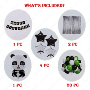 Party Decoration – Happy Birthday Panda Theme Combo Decoration Set