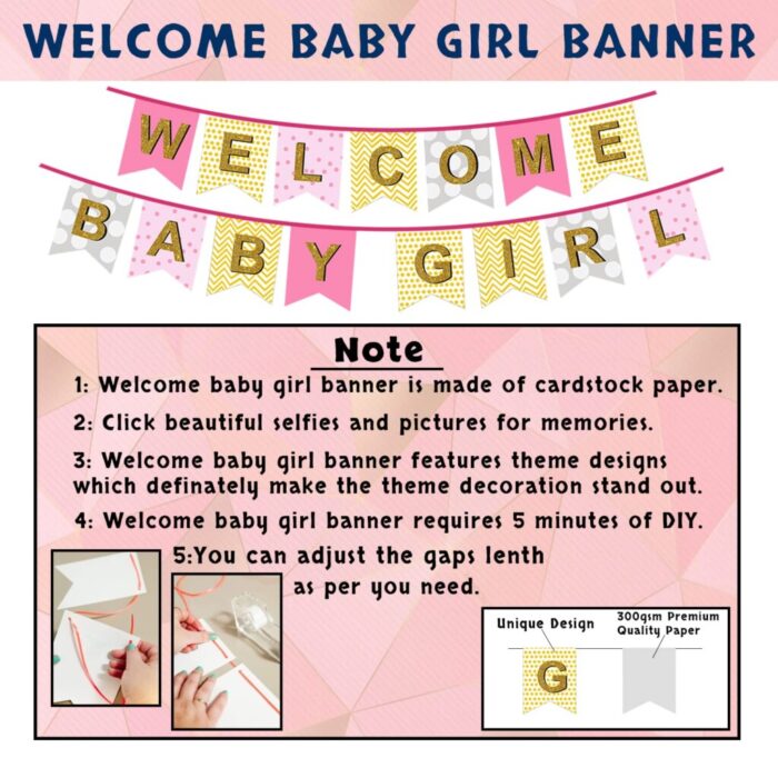 Party Decoration – Welcome Baby Girl Decoration Set