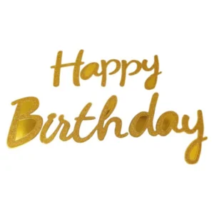 Party Decoration – Happy Birthday Cursive Sparkal Glitter Banner