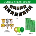 Party Decoration – Happy Birthday Jungle Theme Combo Decoration Set with Paper Banner