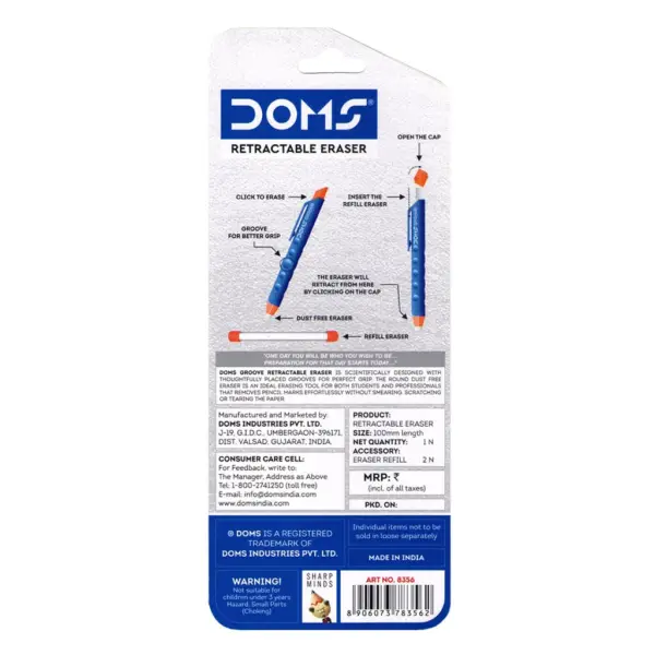Doms Groove Retractable Eraser