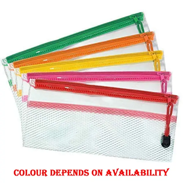Plastic Transparent Flat Zipper Pencil Pouch