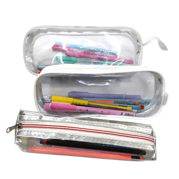 Transparent Zipper Clear PVC Pencil Bag Pouch