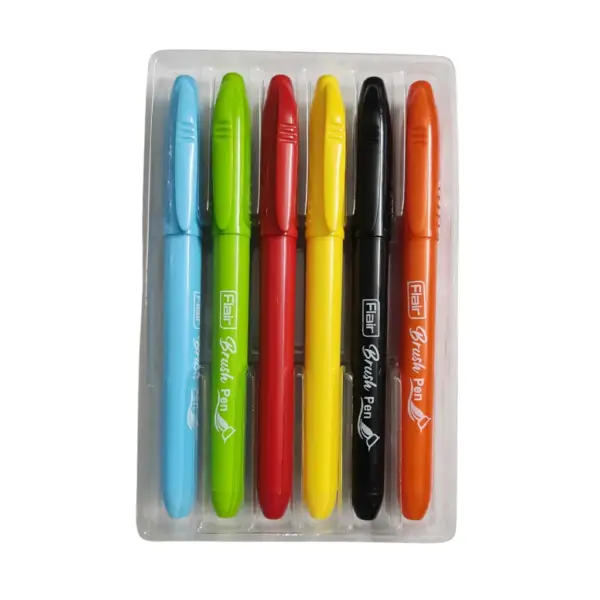 Flair Brush Pen – 6 Vibrant Shades
