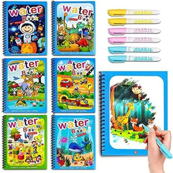 Magic Water Coloring Reusable Doodle Book & Magic Pen