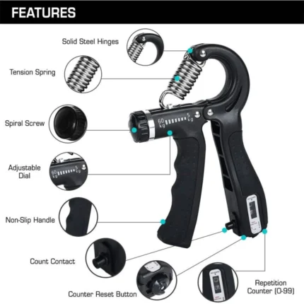 Adjustable Hand Gripper with Counter – 10-60kg