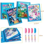 Magic Water Coloring Reusable Doodle Book & Magic Pen
