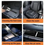3-in-1 Portable High Power Car Vacuum Cleaner with Blower – USB Rechargeable Wireless Handheld Vacuum for Car, Camping & Travel – Reusable, Rechargeable, Cordless All Accessories
