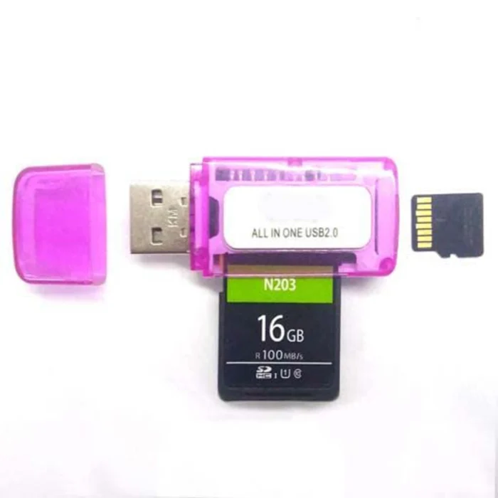 4 in 1 USB 2.0 Card Reader – Multi-Format Memory Card Reader for Micro SD, Mini SD, SD, SDXC, Micro M2, Memory Stick, Compatible with Laptops & PCs - Image 2