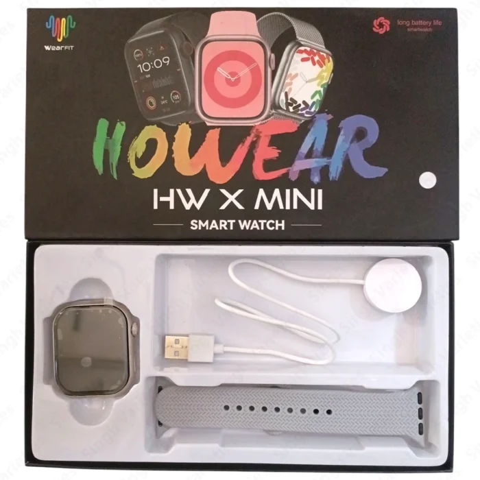 Howear HW X Mini Smartwatch – Compact Bluetooth Smartwatch with Heart Rate Monitor, Fitness Tracking, Notifications & More – Lightweight Wearable for Android & iOS - Image 1