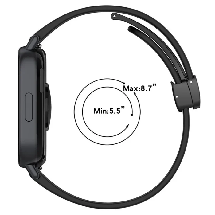 Silicone Watch Strap with Magnetic Folding Clasp – Soft, Adjustable Loop Band for Smartwatches and Traditional Watches - Image 4