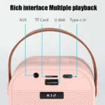 K12 Wireless Karaoke Microphone with Bluetooth Speaker – Portable 2-in-1 Mic & Speaker, High Bass Sound, LED Lights, for Singing, Parties & Events Bluetooth Speaker