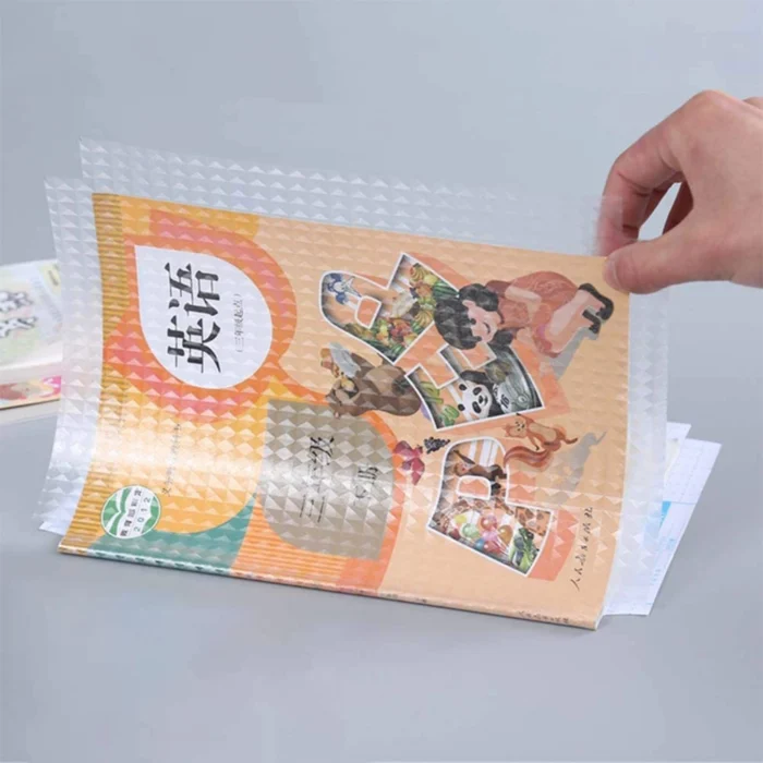 Waterproof Clear Plastic Book Cover Film – Self-Adhesive A4 Size, Thick Transparent Protective Sticker for School Textbooks, Notebooks & Office Use (Pack of 10 pcs) - Image 1
