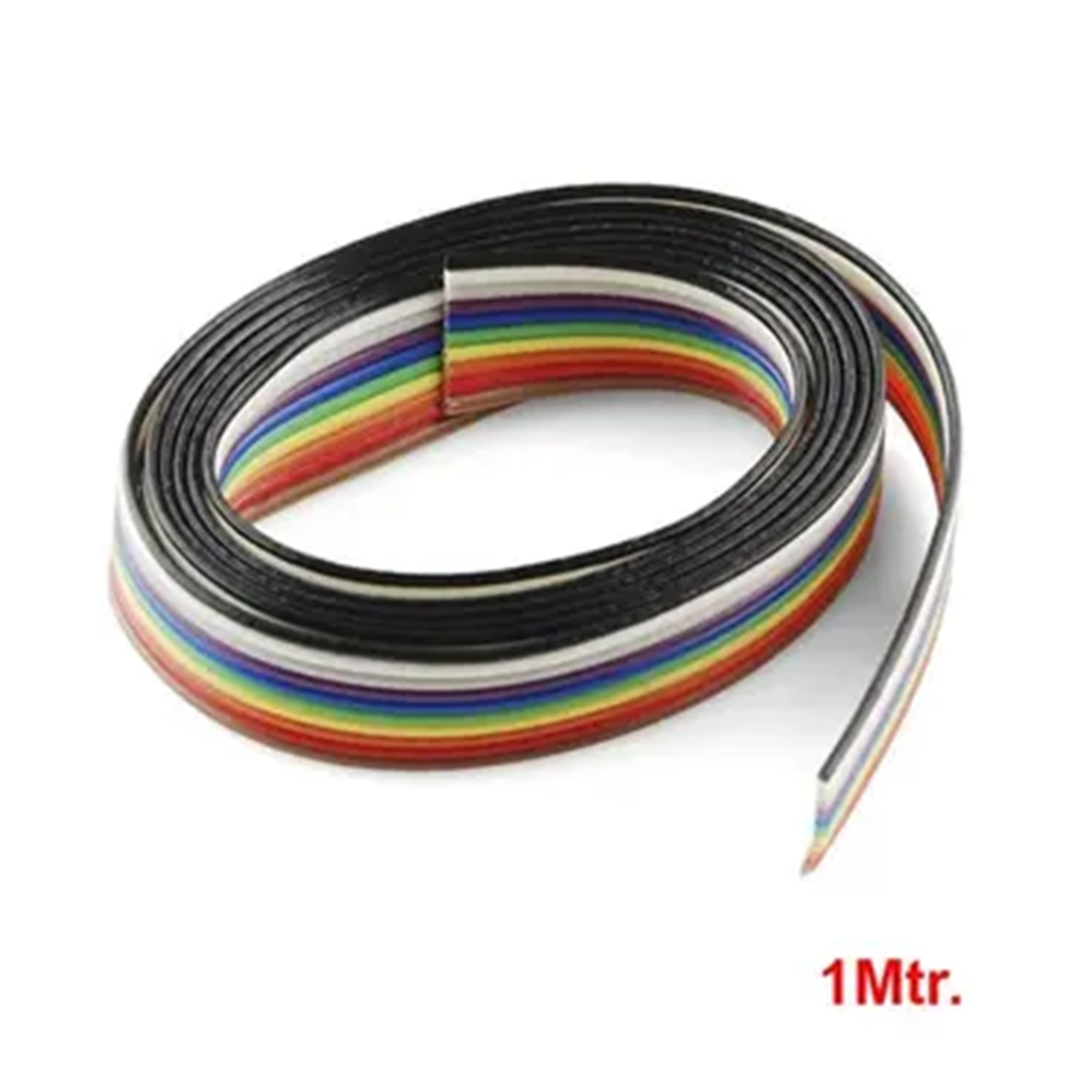 10 Core Multi-Colored Ribbon Cable Wire – 1 Meter Flat Cable (1.8mm Dia) for DIY Electronics, Arduino, Raspberry Pi, Prototyping & Embedded Projects Electronics Project