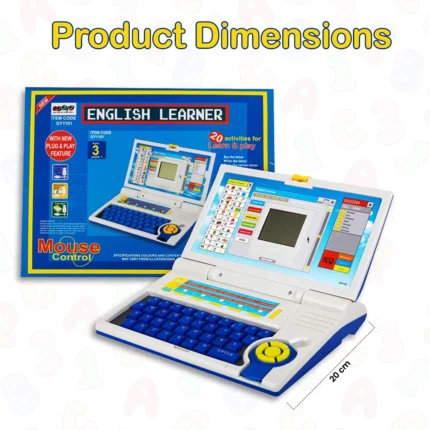 1101 English Learner Educational Laptop for Kids – 20 Learning & Fun Activities | Interactive Toy with Display & Sound Building & Educational