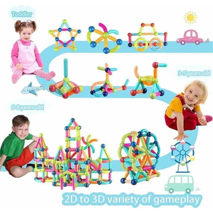 25 Pcs Magnetic Sticks & Balls Building Blocks Set for Kids – Educational STEM Magnet Construction Toy for Boys & Girls Age 3+ | Creative Learning Game - Image 4