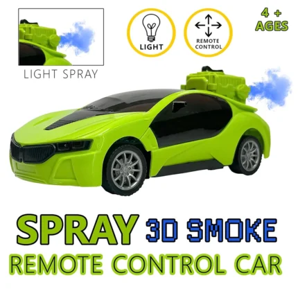 3D Spray Smoke RC Car – Remote Control Car with LED Lights & Realistic Smoke Effect | High-Speed Rechargeable Light-Up Drift Car Toy for Kids Action & RC Toys
