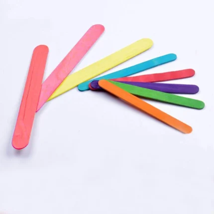50 Pcs Flat Wooden Popsicle Sticks – Mixed Colors Craft Sticks for Kids DIY Art Projects, Ice Cream, School Activities & Model Building Art and Craft