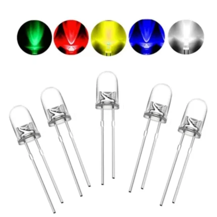 5mm Clear LED Light Kit – Assorted DIY LED Set for Electronics, Projects, Hobby & School Use | High Brightness & Low Power LEDs (5mm, Clear Lens) Electronics Project