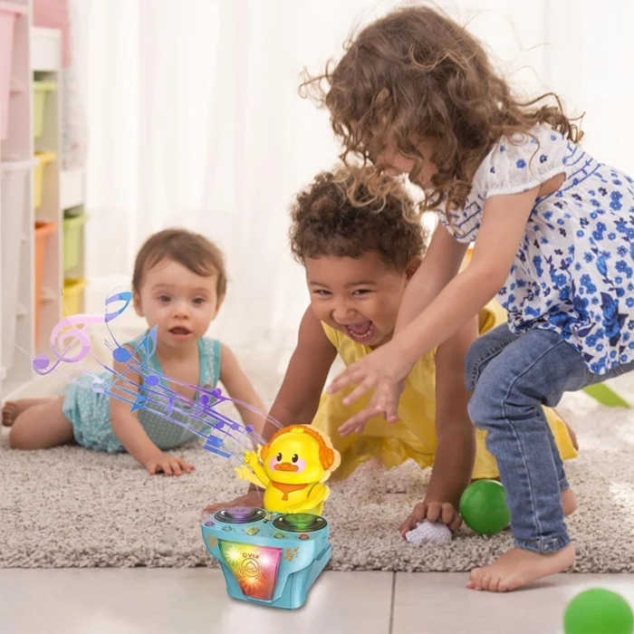Electronic Disc DJ Duck Yellow Toy – Musical Dancing Duck with Lights & Sounds | Interactive Shaking Toy for Babies & Kids - Image 2