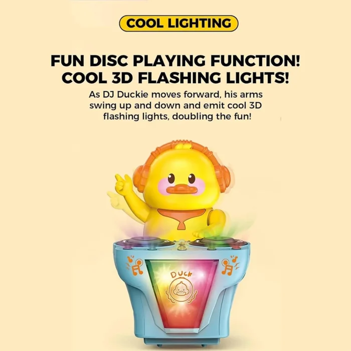 Electronic Disc DJ Duck Yellow Toy – Musical Dancing Duck with Lights & Sounds | Interactive Shaking Toy for Babies & Kids - Image 3