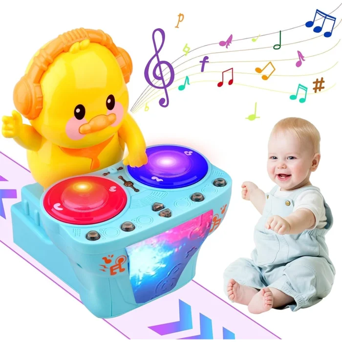 Electronic Disc DJ Duck Yellow Toy – Musical Dancing Duck with Lights & Sounds | Interactive Shaking Toy for Babies & Kids - Image 4