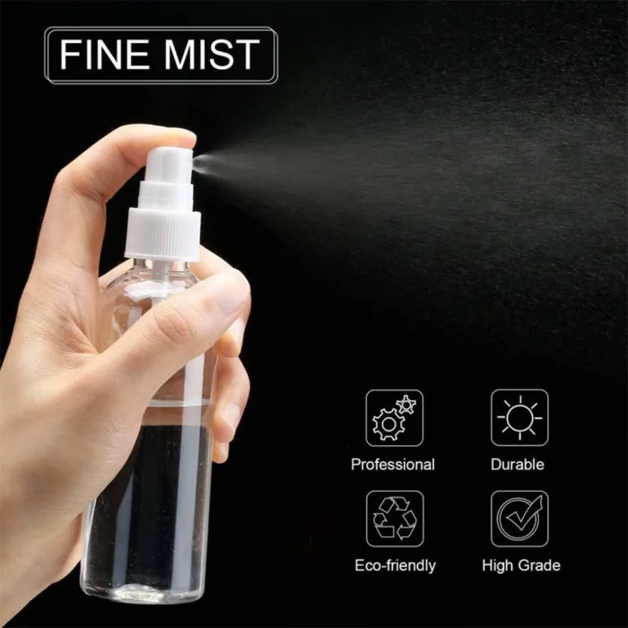 Fine Mist Spray Bottle – 100ml Refillable Mini Atomizer Bottle for Travel, Skincare, Sanitizer, Perfume & Essential Oils - Image 3
