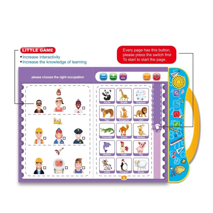 Intelligence Study English Learning Book for Kids with Sound & Music – Educational Preschool Study Book for Letters, Words and Reading - Image 4