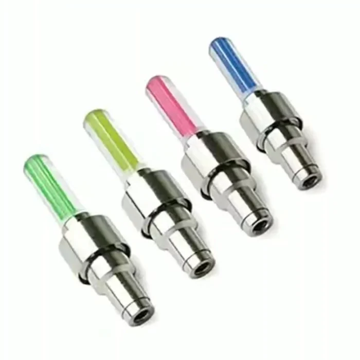 LED Flash Light Valve Caps for Car, Bike, Bicycle – Motion Sensor Wheel Tyre Rim Lights (1 Pair) | Neon Glow Accessory for Night Riding & Style - Image 1