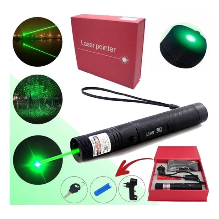 Rechargeable Green Laser Light Pointer – Model 303 | High Power Long Range Beam | Adjustable Focus | Astronomy, Camping, Presentation and Outdoor Use - Image 1