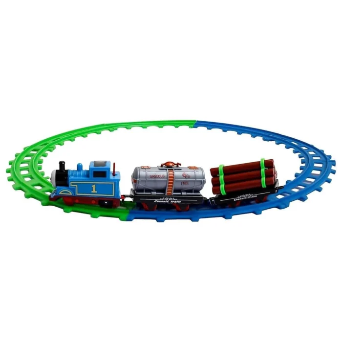 Thomas Cartoon Train Toy Set – 11 Pieces Railway Track Playset for Kids | Battery Operated Engine with Track | Educational & Fun Train Toy for Boys & Girls - Image 2