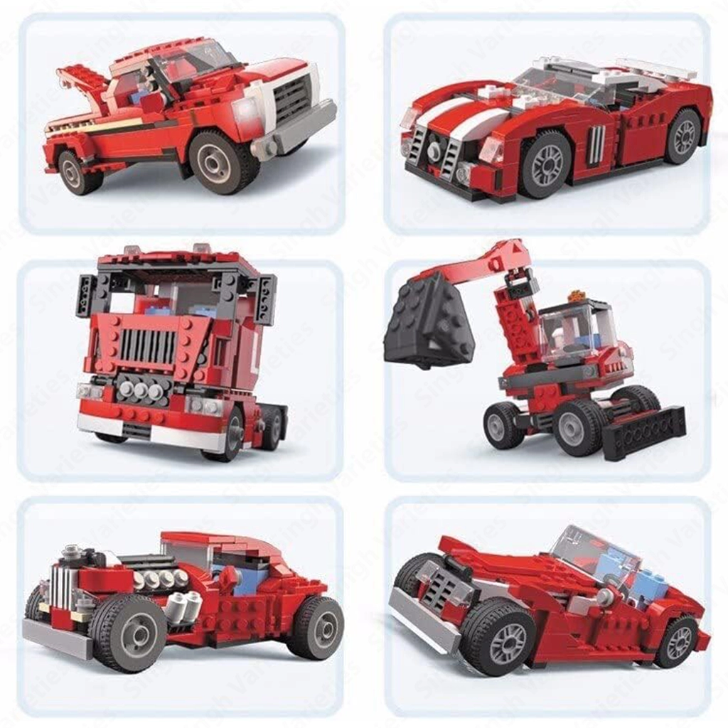 Architect 23-in-1 Racing Car, SUV & Mini Truck Building Blocks Set – 278+ Pcs STEM Educational Construction Toy for Kids Building & Educational