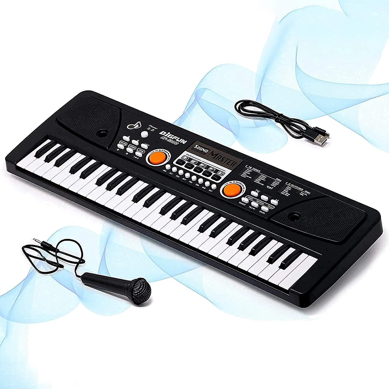Bigfun BF-430A1 37 Keys Electronic Keyboard Piano with Microphone – Musical Toy Organ for Kids with Music & Learning Features Building & Educational