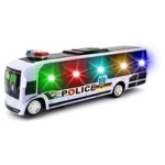 Bump and Go Action Police Bus Toy with 3D Flashing Lights & Musical Sound | Battery Operated Kids Toy Vehicle - Image 3