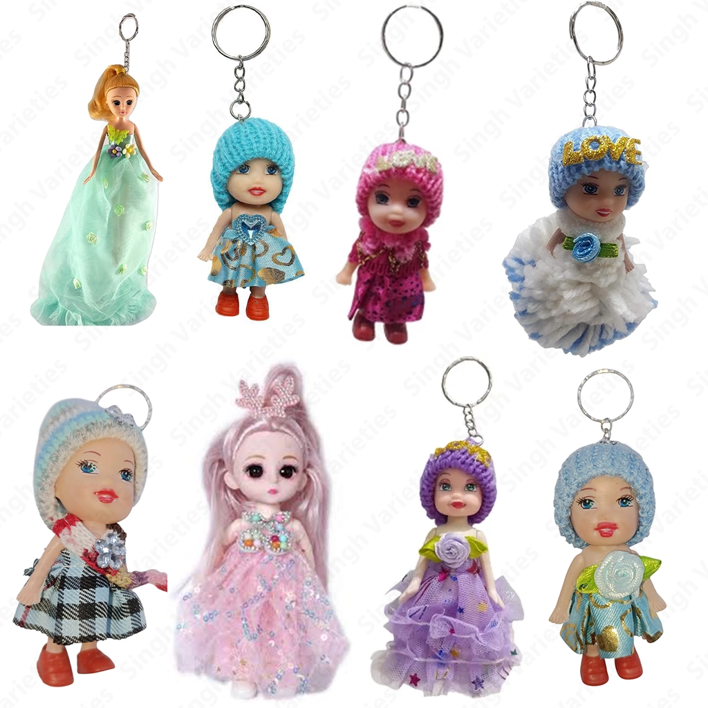 Cute Plastic Doll Key Chain – Stylish Mini Keyring Accessory for Bags, Bikes, Cars & Gifting Accessories