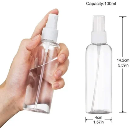 Fine Mist Spray Bottle – 100ml Refillable Mini Atomizer Bottle for Travel, Skincare, Sanitizer, Perfume & Essential Oils Bathroom Accessories