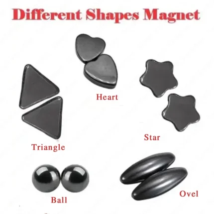Magnet Set – 10-Piece Magnetic Stones (5 Pairs) | Heart, Oval, Triangle, Ball, Star Shaped Polished Chumbak Toys for Kids & Adults – Learning & Fun Activity Set Art and Craft