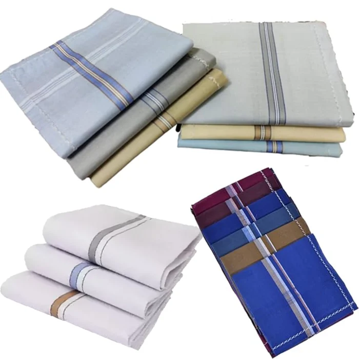 Men’s Cotton Hanky & Rumal Set – Soft, Absorbent, Reusable Handkerchiefs for Daily Use | Classic Gentlemen’s Pocket Square & Face Cloth Combo - Image 1